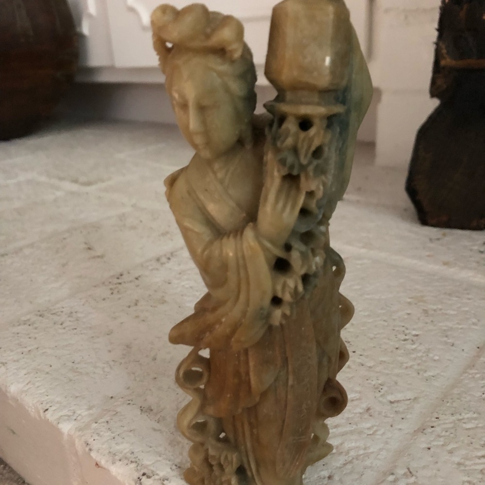 Vintage Authentic Brown/black Jade Chinese Figurine - Picture 3 of 5